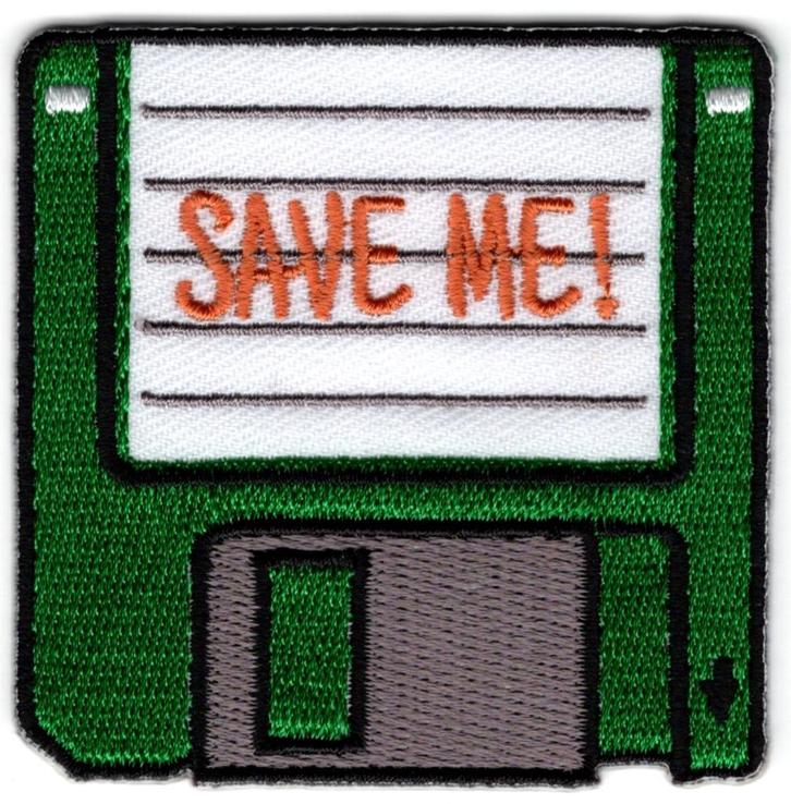 Floppy Disk stoffen opstrijk patch embleem, Verzamelen, Stickers, Nieuw, Overige typen, Verzenden