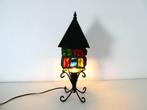 Peter Marsh tafellamp brutalist glas in lood lamp lantaarn, Ophalen of Verzenden