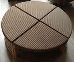 salontafel vtg Romeo Lloyd Loom, grenen met glas, volgnr 14, Huis en Inrichting, Tafels | Salontafels, Ophalen, Gebruikt, 100 tot 150 cm