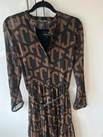 Jurk juffrouw Janssen 36 zwart/bruin, Zwart, Ophalen of Verzenden, Zo goed als nieuw, Maat 36 (S)