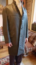 Grijze lederen herenjas, Ophalen, Gedragen, Maat 56/58 (XL), Grijs