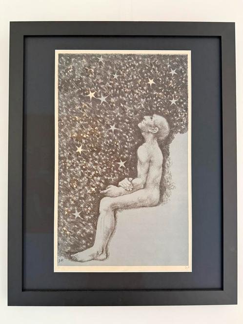 Litho Man in de nacht, John Raedecker, Antiek en Kunst, Kunst | Litho's en Zeefdrukken, Ophalen