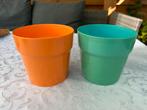 Vintage Retro ikea Majskorn bloempotten oranje en groenNIEUW, Ophalen of Verzenden, Huis en Inrichting