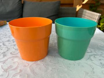 Retro ikea Majskorn bloempotten oranje en groen NIEUW beschikbaar voor biedingen
