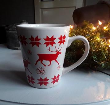Beker mok winter kerst kerstmok kerstbeker rendier  beschikbaar voor biedingen