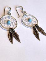 Oorbellen zilver turkoois navajo indianen dromenvanger, Hangers, Ophalen of Verzenden, Zo goed als nieuw, Zilver