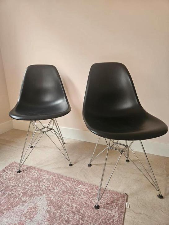 Vitra Eames DSR verchroomd, Huis en Inrichting, Stoelen, Gebruikt, Eén, Kunststof, Zwart, Ophalen
