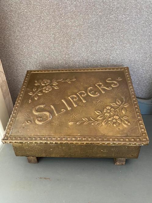 Antieke kist voor slippers - ca. 1880-1930!, Antiek en Kunst, Antiek | Koper en Brons, Ophalen of Verzenden