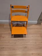 Stokke stoel kinderstoel oranje, Kinderen en Baby's, Kinderstoelen, Ophalen, Gebruikt, Meegroeistoel, Aanschuifbaar