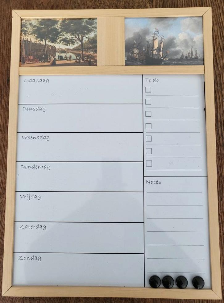 Weekplanner, Huis en Inrichting, Woonaccessoires | Memoborden, Zo goed als nieuw, Magneetbord, Ophalen