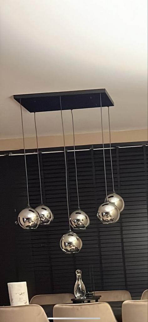 Stijlvolle 6-lichts bollenlamp - Eric Kuster stijl, Huis en Inrichting, Lampen | Hanglampen, Zo goed als nieuw, Minder dan 50 cm