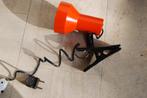Vintage oranje klemspot, Huis en Inrichting, Lampen | Spots, Gebruikt, Metaal of Aluminium, Vintage, Ophalen of Verzenden