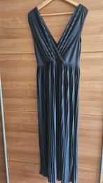 HM zomerse maxi jurk stretch donkerblauw plisse maat 44/46, H&M, Blauw, Maat 42/44 (L), Ophalen of Verzenden