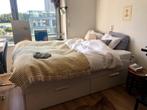 IKEA Brimnes 140x200 + lattenbodem + matras, Ophalen, Gebruikt, Wit, Tweepersoons