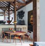 Twee eetkamer stoelen Arne Hovmand Olsen mid century modern, Huis en Inrichting, Ophalen, Gebruikt, Twee, Zwart