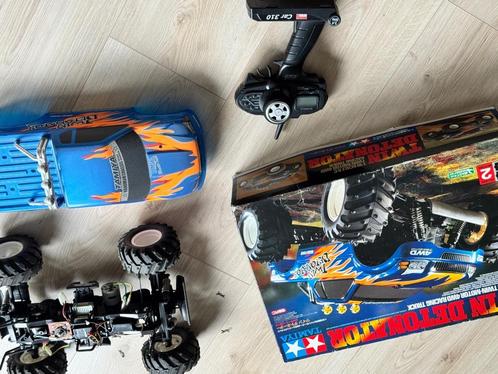 Tamiya Twin Detonator 4WD – 1/10 RC Monstertruck met 2 motor, Hobby en Vrije tijd, Modelbouw | Radiografisch | Auto's, Zo goed als nieuw