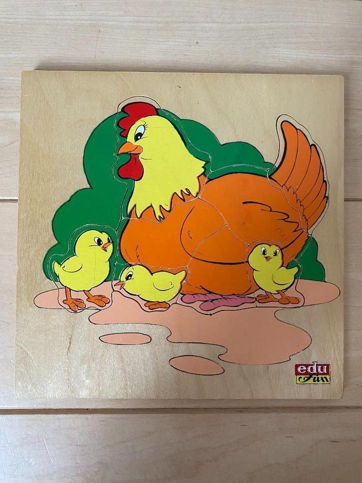 Edu fun houten puzzel, Kinderen en Baby's, Speelgoed | Kinderpuzzels, Gebruikt, Minder dan 10 stukjes, Van hout, Ophalen of Verzenden