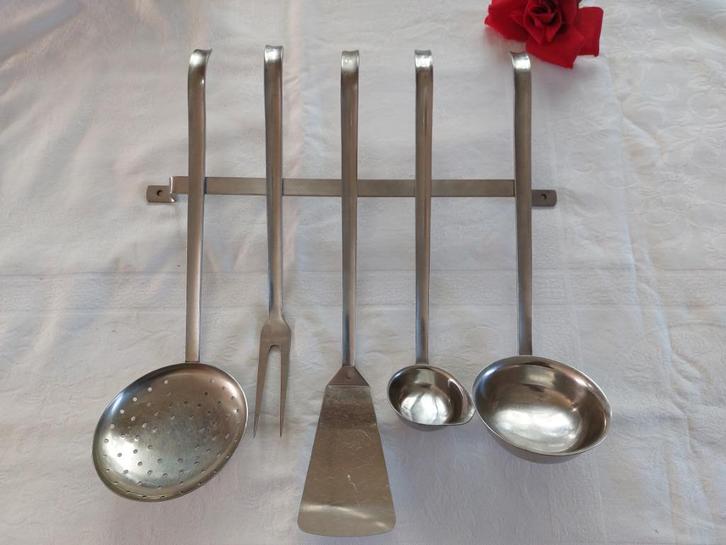 Gero Zilmeta | Ontwerp: Dick Simonis 6-delig lepelrek | +/++, Antiek en Kunst, Antiek | Keukenbenodigdheden, Verzenden