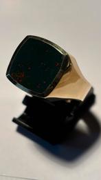 Gouden zegelring met heliotroop steen, Sieraden, Tassen en Uiterlijk, Ringen, 20 of groter, Verzenden, Heer, Nieuw