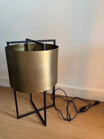Metalen tafellamp / vloerlamp – zwart & bronskleurig metaal beschikbaar voor biedingen