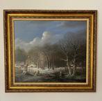 Schilderij winterlandschap op paneel. Thomas Heesakkers