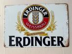 Erdinger Reclamebord bier 30 bij  20 metaal, Verzamelen, Merken en Reclamevoorwerpen, Ophalen of Verzenden, Gebruikt, Reclamebord