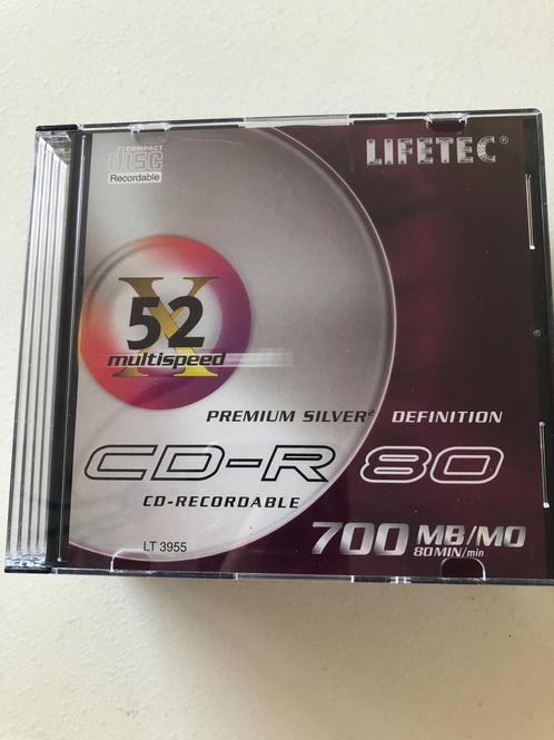 Lifetec | Premium Silver Edition | CD-R 80 | 700 mb | 80 min, Computers en Software, Beschrijfbare discs, Nieuw, Cd, Herschrijfbaar