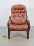 Vintage møbler sweden fauteuil leer gecapitonneerd ‘60, Ophalen, N, Vintage, N