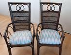 Rotan Stoelen met Armleuning - Set van 2, Ophalen, Twee, Bruin, Vintage