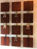 Vintage wandkapstok met houten panelen en metalen haken, Huis en Inrichting, Gebruikt, ., 100 tot 150 cm, .