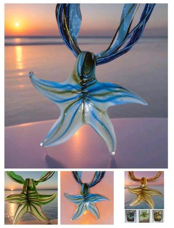 Mooie Murano glas hanger zeester met collier nu 4.50 euro! beschikbaar voor biedingen