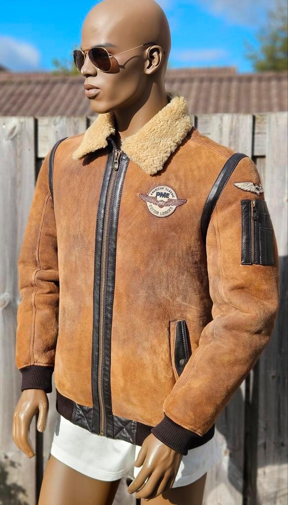 PME Legend 100% sheepskin leren lammycoat winterjas (L), Kleding | Heren, Jassen | Winter, Zo goed als nieuw, Maat 52/54 (L), Bruin