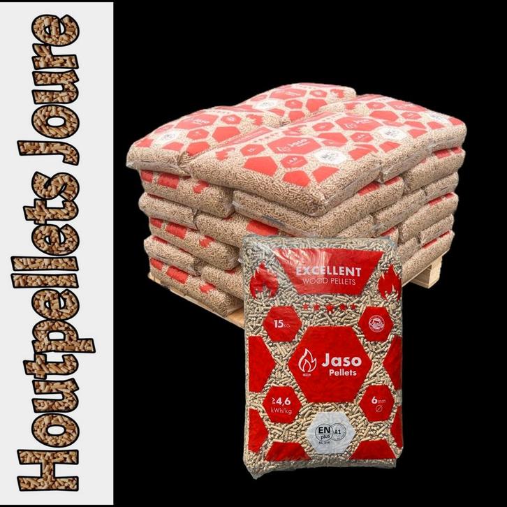 JASO PELLETS Halve pallet 30 zakken pelletkorrels €199, Tuin en Terras, Haardhout, Ophalen of Verzenden
