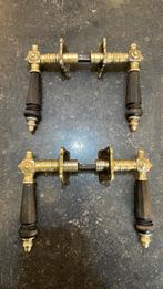 2x Prachtig Antiek messing HOORN Deurklinken 1900 Deurbeslag, Ophalen of Verzenden