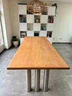 Mooie Eetkamertafel met RVS Poten, Huis en Inrichting, Tafels | Eettafels, Ophalen, Gebruikt, 100 tot 150 cm, 200 cm of meer
