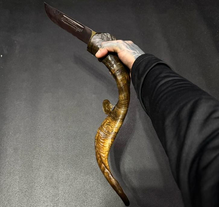 Antieke dolk zwaard mes hoornen handvat lemmet, Verzamelen, Militaria | Algemeen, Ophalen of Verzenden