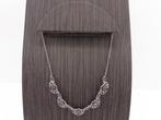 Zilveren choker met granaat                             Z125, Sieraden, Tassen en Uiterlijk, Kettingen, Gebruikt, ., Ophalen of Verzenden