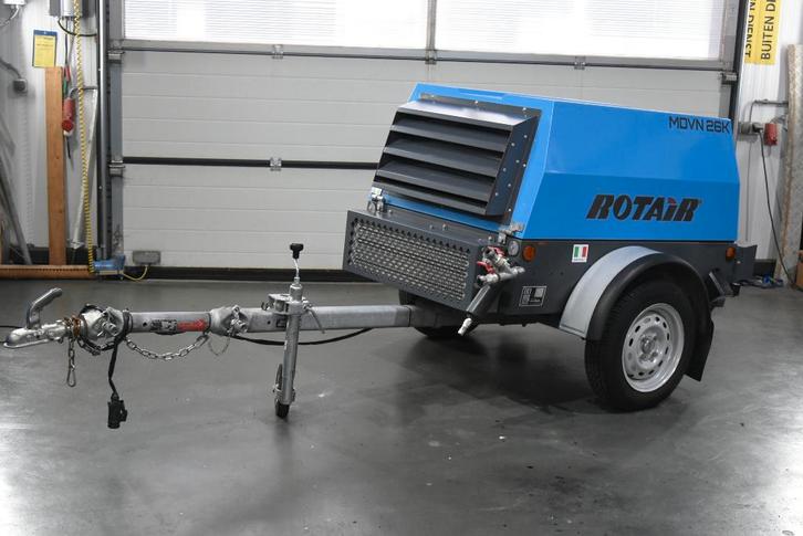 Rotair MDVN 26K Mobiele diesel compressor Bj 2023 Zeer nette, Doe-het-zelf en Verbouw, Compressors, Zo goed als nieuw, 10 bar of meer