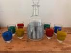 Retro karaf met 8 glaasjes Jaren 50, Ophalen of Verzenden, Huis en Inrichting