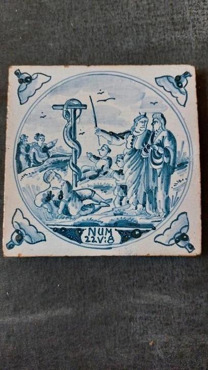 Antieke Bijbeltegel rond 1800, Antiek en Kunst, Antiek | Wandborden en Tegels, Ophalen of Verzenden