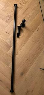 Verlengbare Matzwarte gordijnroede inc dragers 120 tot 222cm, Ophalen of Verzenden, Zo goed als nieuw