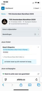 Ticket hele marathon Amsterdam, Eén persoon, Oktober