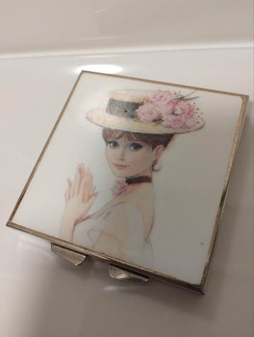 Vintage jaren zestig MCM japans make up / zak spiegeltje beschikbaar voor biedingen
