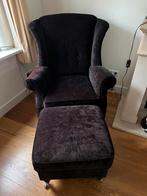 2x zwarte fauteuils met 1 poef, Huis en Inrichting, Fauteuils, Ophalen, 75 tot 100 cm, Zo goed als nieuw, 75 tot 100 cm