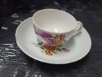 Vintage Theekop met Schotel, Handgeschilderd, Ophalen of Verzenden