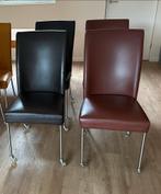 Bert Plantage Bruin Leder Eetkamerstoelen - 4 Stuks, Huis en Inrichting, Ophalen, Gebruikt, Bruin, Leer