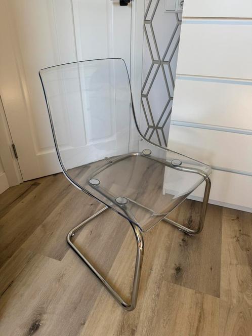 IKEA TOBIAS Eetkamerstoel, transparant/verchroomd, Huis en Inrichting, Stoelen, Gebruikt, Eén, Overige materialen, Overige kleuren
