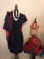 DIANE von FURSTENBERG DRESS DARK BLUE, DIANE von FURSTENBERG, Zo goed als nieuw, Knielengte, Maat 36 (S)