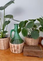 Leuke vintage groene fles vaas, Ophalen of Verzenden