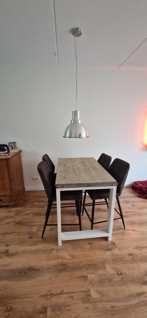 Bartafel met 4 stoelen, Huis en Inrichting, Tafels | Eettafels, Gebruikt, 50 tot 100 cm, 100 tot 150 cm, Rechthoekig, Ophalen of Verzenden